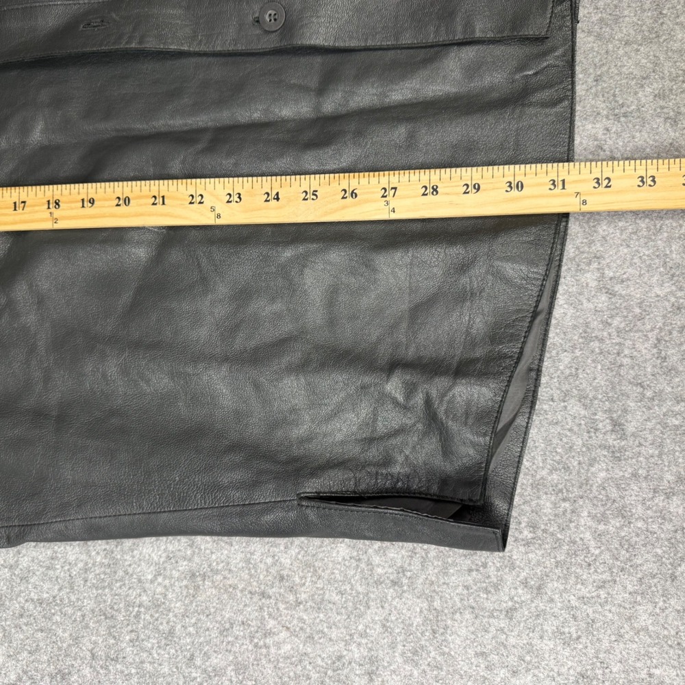 Kenneth Cole New York Mens Black Leather Shirt Jacket XXL Button Front Shacket - Picture 5 of 5